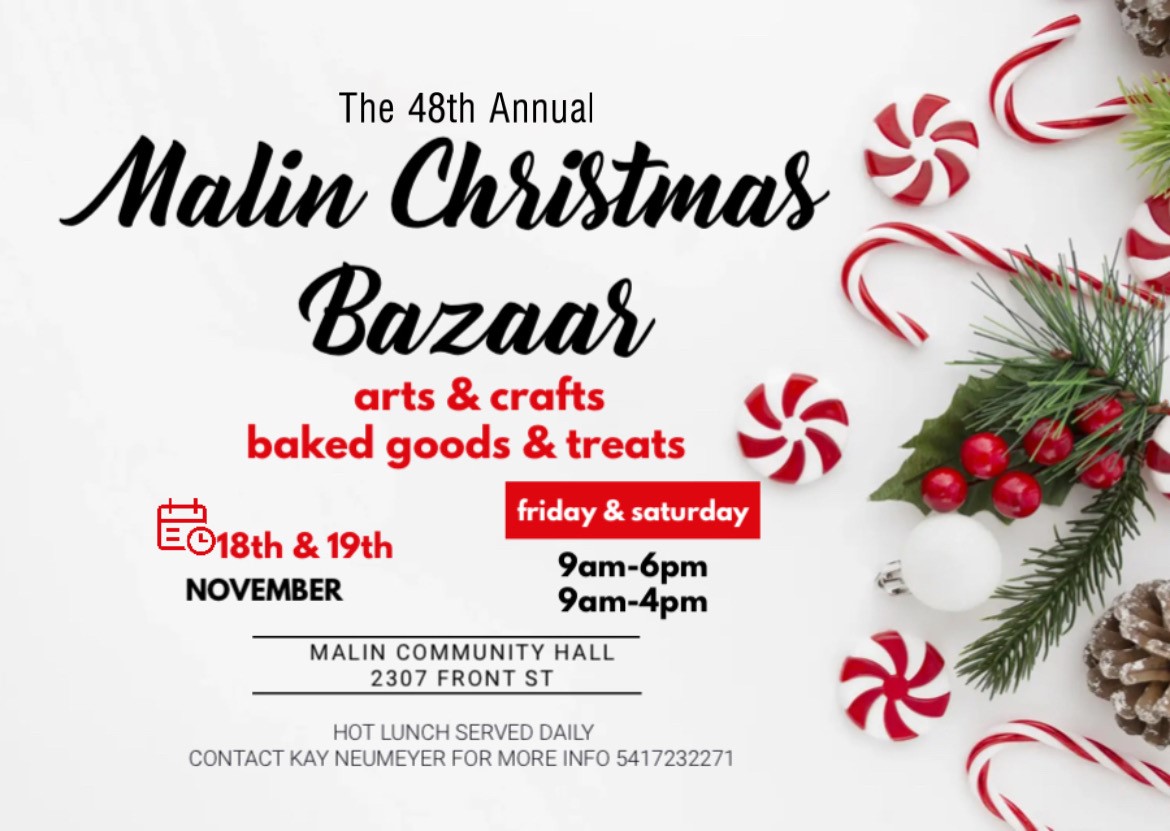 Malin Christmas Bazaar Nov 18th and 19th Rural Klamath Connects